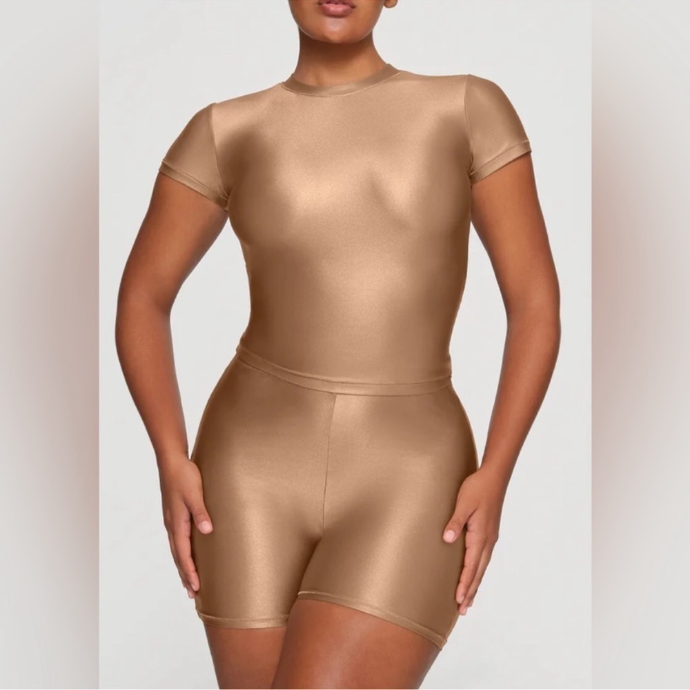 SKIMS (C3) Shine Spandex Jersey T-Shirt in Sienna  NWT 4x